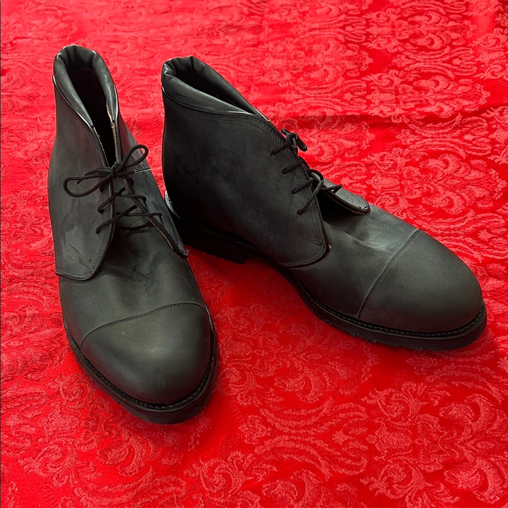 Bostonian Black Leather Chukka Boots Men’s 9W Cap Toe Lace Up